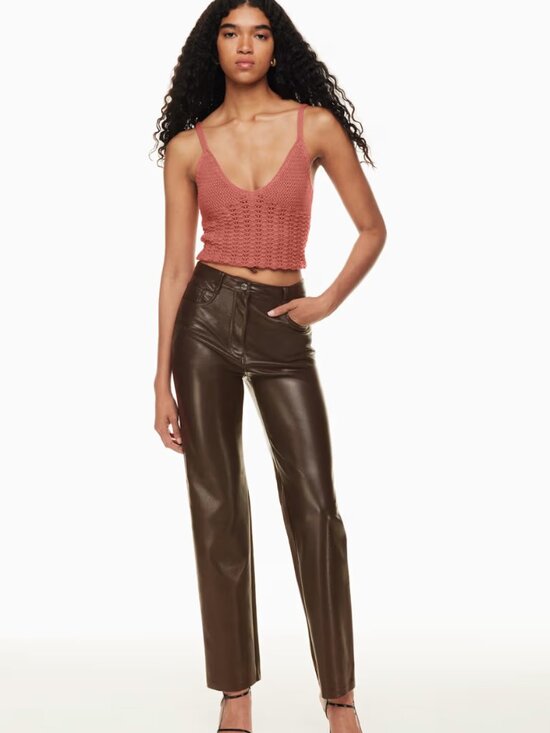 Wilfred Pants - Wilfred Aritzia Melina Vegan Leather Pants‎ - Rich Mocha Brown 6